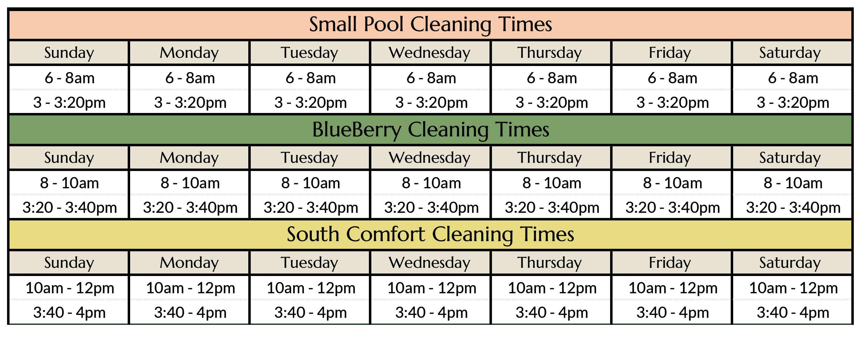 Peak Season Comfort Station Cleaning